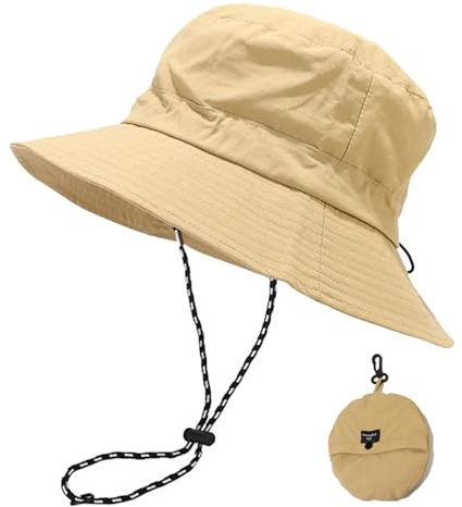FYting Sonnenhut Damen,Sommerhut Damen,Fischerhüte Faltbar,Regenfest | Sonnenschutz | Schnelltrocknend | Atmungsaktiver, Für Strand,Schwimmbad,Park,Camping,Picknick,Wandern,Reisen (Khaki)