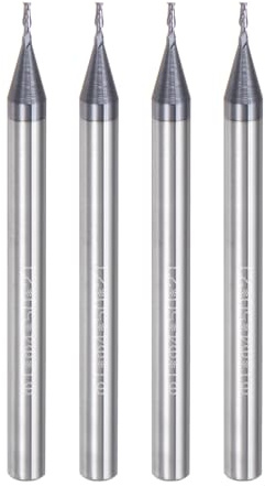 sourcing map 4 Stück 1 mm Durchmesser 4 mm Schaft Vierkantfräser 2 Rillen HRC45 Hartmetall AlTiN beschichtete CNC-Fräser-Bits Fräser Werkzeuge für Schaftfräsen CNC-Bearbeitung, Schwarz