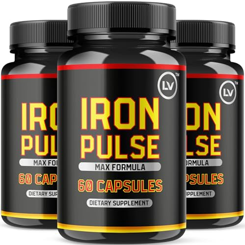 LIVORKA (3 Pack) IronPulse Capsules, Iron Pulse Capsules Max Formula, IronPulse Max Support Capsules, Iron Pulse Pills, IronPulse Pills, Iron Pulse Support Pills, 180 Capsules for 3 Months