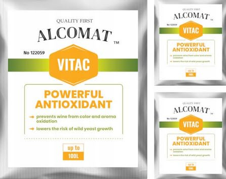 Alcomat VITAC 3x 10g Vitamin C Ascorbinsäure - Reines Antioxidans für die Weinherstellung, Farb- und Aromastabilisierung, schützt vor wildem Hefewachstum