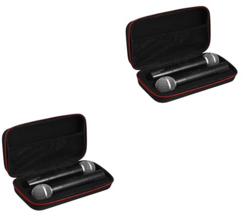 ibasenice 2st Mikrofon Aufbewahrungstasche Mikrofon-Organizer Mikrofon Stoßfeste Tasche Mikrofonständer Mikrofonabdeckungen Mikrofontaschen Und -Koffer Mikrofon-reiseetui Tragen Tragbar Eva
