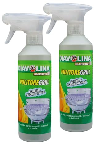 PULITOREGRILL, Schiuma sciogli grassi per grill e barbecue puliti, sgrassati e brillanti, 500 ml. (2 Unità)