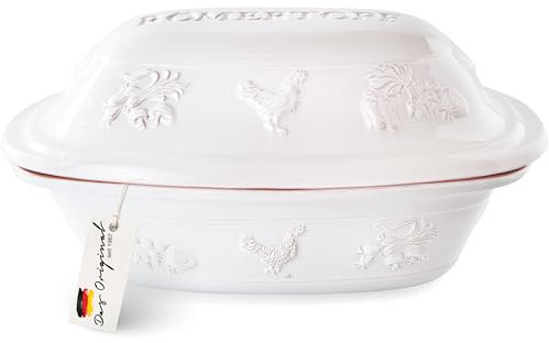 Römertopf RUSTICO - Cacerola para 6 personas (5 litros, con tapa de cerámica, para guisar, asar y cocinar al vapor, apta para el horno