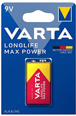 PILA LONG LIFE MAX POWER 9V - 6LR61 (BLISTER 1 pz.) ideale per dispositivi che richiedono prestazioni affidabili. Dimensioni: 26,5 x 17,5 x 48,5 mm. Potenza duratura per le tue esigenze.