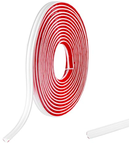 5M PVC Abschlussleiste Selbstklebende für Arbeitsplatten Küche, Ecken, Fliesen, Abschlussprofile, Winkelleiste Eckfugen abdichten Wandabschlussleiste,12mmx6mm Mattweiß