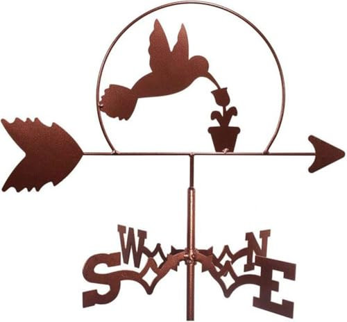 Wetterfahne, dekorative Wetterfahne mit Dachhalterung, Retro-Fahnen-Richtungsanzeige, Metall-Wetterhahn, Garten, kreatives Messwerkzeug für Vögel