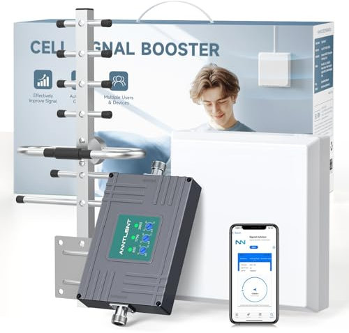 Mobilfunk Signalverstärker 4G 3G GSM Repeater für Alle Netzbetreiber O2, Deutsche Telekom - Band 1/8/20 Handy Signalverstärker Sprachanrufe und Daten - Mit Yagi-Antenne Mit Hoher Verstärkung