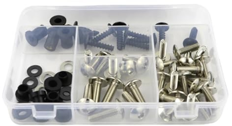PQAWSFR Moto Boulon Ecrou Compatible avec Suzuki pour TL1000S 1997-2001 Kit Complet Boulons De Carénage Complet Vis Clips Carénage en Acier Écrous Boulons Recouvrement(Silver)