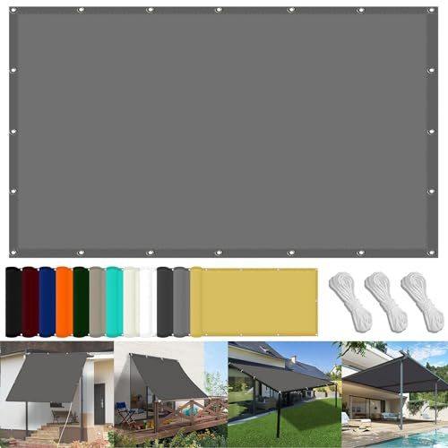 Pali parasole per vela, 55 x 100 cm, protezione dai raggi UV, tessuto in poliestere con occhielli, ideale per terrazze, balconi e giardini, soluzioni ombreggianti grigio chiaro