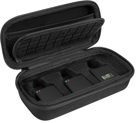 Geekria for Creators - Custodia per microfono compatibile con Rode Wireless GO Gen 3 III, GO 2, GO, PRO, ME, custodia rigida per il trasporto del microfono, custodia compatta per microfono, con vano