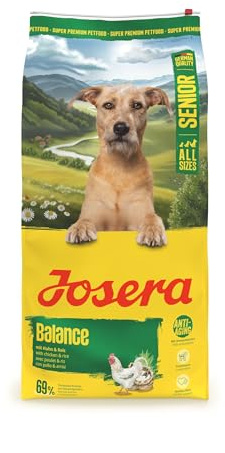 JOSERA Senior Balance pollo e riso (1 x 12,5 kg), cibo secco di alta qualità per cani adulti anziani, a basso contenuto di fosforo, con poco grasso e proteine, appositamente progettato per anziani