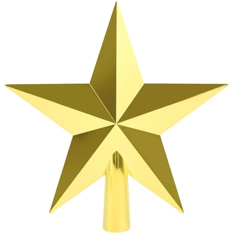 DERAYEE Glitzernde Weihnachtsbaumspitze,Stern Weihnachtsbaumschmuck Baumspitze Weihnachten für Weihnachtsbaum,Weihnachtsbaum deko (Hellgold)