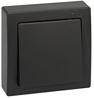 SIMON 73 LOFT – Conmutador, Interruptor de Superficie para Control de Luz desde Dos Puntos, Serie Compacta para Instalaciones sin Obra, Acabado Color Grafito