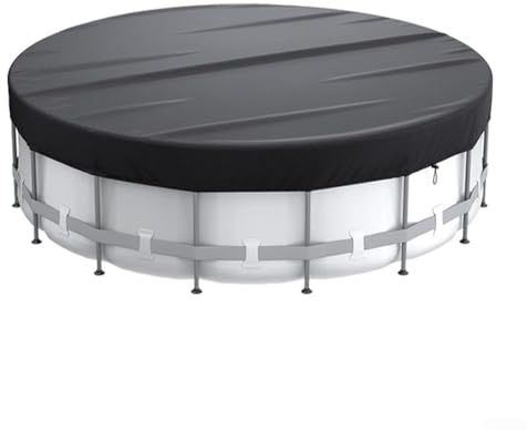 Solar Powered Round Pool Cover, 210D Material, Perfect for Different Pools (15FT black)