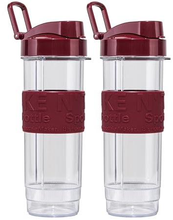 XSQUO Useful Tech Lot de 2 bouteilles Shaker de 570 ml avec couvercle et poignée, anti-goutte, sans BPA, compatibles avec les smoothies, les protéines, compatibles avec mixeur Shake & Go