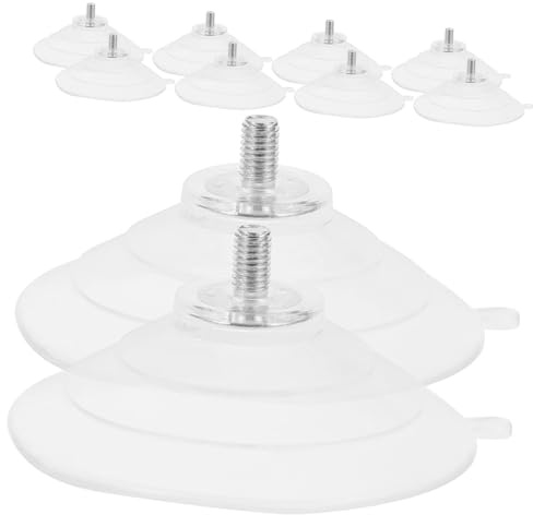 Amosfun 10pcs Heavy Duty Small Suction Cup Hooks with M5 Thread Screws, PVC and Metal Material, Safer Drill and Install for Glass Windows and Bathroom Use