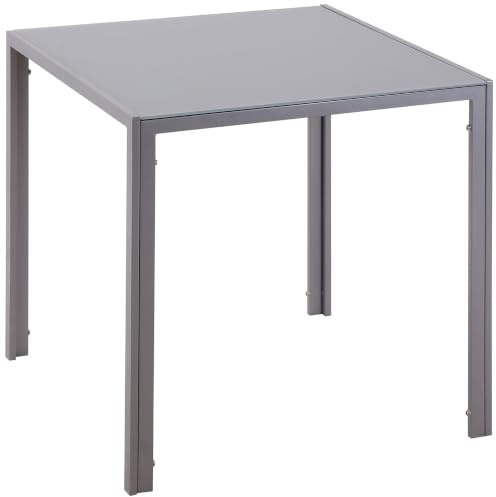HOMCOM Table à Manger Carrée pour 2-4 Personnes, 75 x 75 x 75 cm, Gris