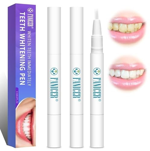 3 Stück Zahnaufhellung Whitening Stift, Bleaching Stift für Weiße Zähne, Teeth Whitening Essence Pen, ZahnweissStift für Zähne Flecken Entfernen, Frischer Atem, Mach dein Lächeln Hell, Minze