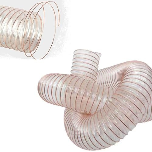 IMUNKT PU-Flexschlauch 10m Absaugschlauch Transparent Absauganlage Spiralschlauch, Superleicht Vakuumschlauch, Förderschlauch Schwer Entflammbar, 20mm-600mm(3m/9.84ft,102mm(4))