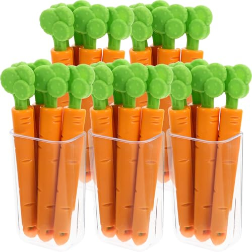 Healifty Set 25 Clip Sigilla Sacchetti Alimenti a Forma di Carota in Plastica Scatola Clip per Patatine e Snack Chiusura Ermetica per Conservazione Prolungata Adatte a Sacchetti