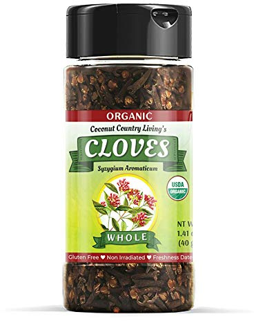 Organic Cloves Whole Raw, Premium Quality Spice Fairtrade in Glass Jar 1.41 oz
