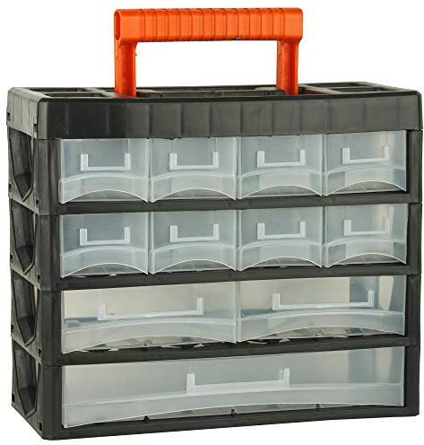 BLACK+DECKER BDST73828-8 Mittelgroßer tragbarer Schrank für Mehrzweck-Haus-/Werkzeugaufbewahrung mit Tragegriff (11 Schubladen), Kunststoff