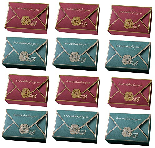 30 Stücke Süßigkeiten Boxen aus Papier, Papp-Geschenkbox für Pralinen, Hochzeits-Gastgeschenk-Boxen, für Bankette & Geburtstagsfeiern (Rot, Grün)
