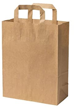 GREENBOX Umweltschonende Papier Tragetaschen groß I Papiertüten Geschenktüten Papiertragetaschen biologisch abbaubar, kompostierbar I 25 x braune Papier Tüten 22 x 10 x 28 cm