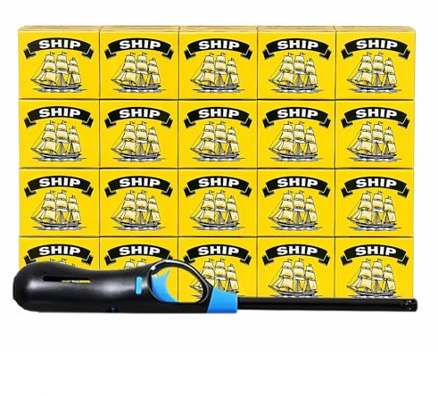 Ship Safety Matches, 100 Boxes Bulk Pack, 32 Sticks Approx | Kitchen Matchsticks for Candles, Cooking, BBQ and Fireplace, Easy Strike, Small, Refillable Gas BBQ Lighter