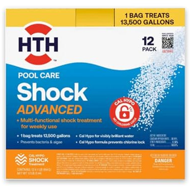 HTH 52037 avancerad badbassäng vård stötdämpning, kemisk simbassäng, Cal Hypo Formel, 12 stycken (paket med 1)