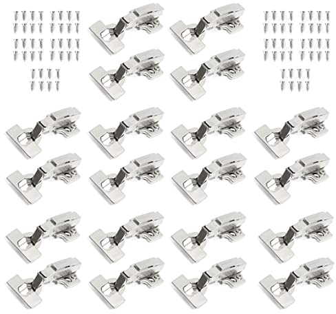 BigDean 20 Stück Schrank Scharniere 110 Grad Eckanschlag - Schrankscharniere Küchenschrank Türscharniere mit Soft Close Topfscharniere Integrierte Dämpfung