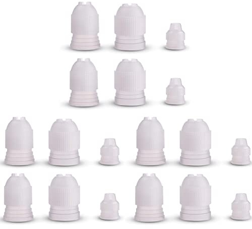 18pcs Plastic Icing Coupler Set S/M/L for Cake Piping Tip Adapter