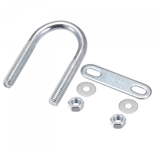 sourcing map 4Set U-Bolzen M6x20x50mm Bügelbolzen Runde U-Schraube Stahl | mit Zubehör, für Baurohre