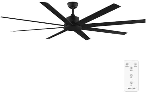 Cecotec - Ventilatori da Soffitto EnergySilence Aero 7200 Pro - 48 W, Diametro 182 cm, Telecomando, Timer Fino a 8 Ore, 6 Velocità, 8 Pale, Estate/Inverno, Design Curato