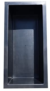 Wacredo GFK Rechteckbecken 200 x 100 x 60cm Kneippbecken Teichbecken Wasserspielbecken architektonisches Wasserbecken für Wasserspiel Glasfaser (Schwarz)