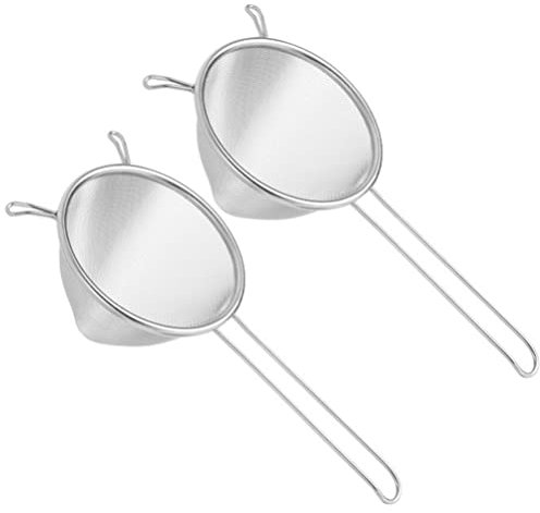 BESTonZON 2 Piezas Cuchara Coladora De Malla Cesta Coladora Reutilizable Doméstica Para Filtrar Fideos Para Cocinar Casa De Acero Inoxidable
