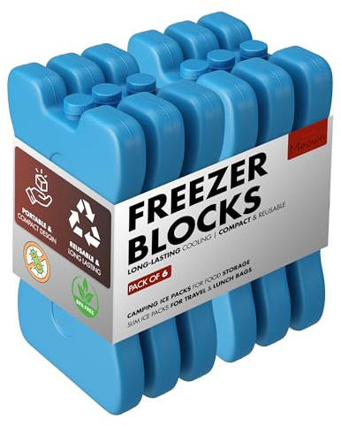Meown Reusable Freezer Blocks - Reusable & Long-Lasting Ice Packs - Perfect for Outdoor, Picnic, Travel Freezer Blocks - Use to Keep Foods & drinks cooler - Freeze Boards