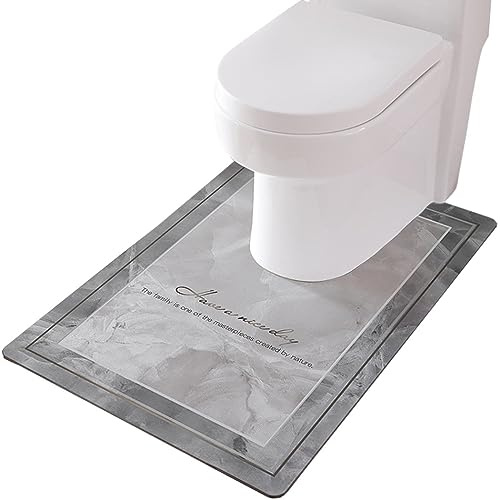 ZESLIV WC Vorleger mit Ausschnitt 55 * 60cm rutschfeste Badematte U-Förmige Badezimmerteppich Toilettenmatte Badgarnitur Badteppich