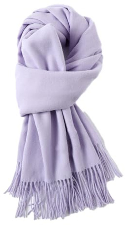 200 cm x 68 cm varm damhalsduk med tofsar, franshalsduk pashmina-sjalar, franshanddukar, damhalsduk, halsduk för dagligt bruk, utomhusaktiviteter, cykling, promenader, ljuslila