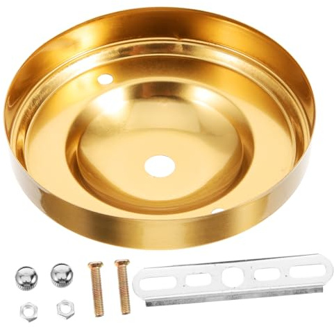 Veemoon Kit Copertura Lampada da Soffitto Vintage Rotonda in Ferro Oro, Facile Installazione, Accessorio Versatile per Plafoniera Lampadario da Soffitto
