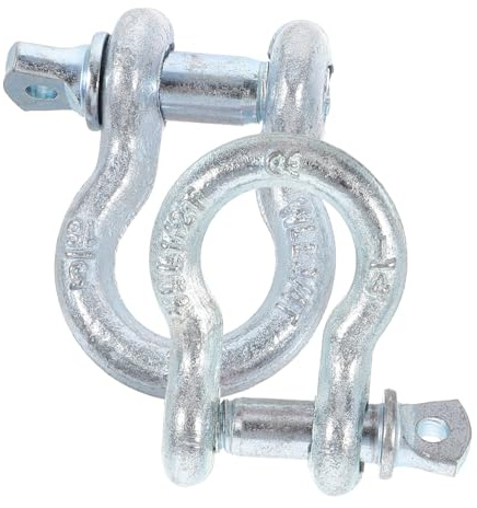 BESTonZON 2pcs d Ring Shackles Heavy Duty Screw Pin Shackles for Towing Rigging Recovery Plated Metal Resistant for Lifting and Connecting Cables