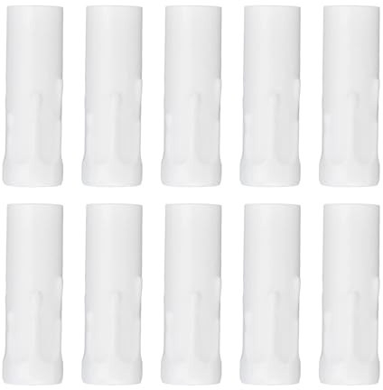 Cyrank Funda para Base De Lámpara De Vela De Araña, 10 Piezas De Hierro Galvanizado con Forma De Vela, Fundas para Casquillos De 3 Pulgadas De Alto, Fundas De Goteo(Blanco)