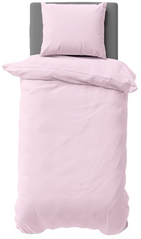 Visaggio Bettwäsche 135x200 cm Rosa Mikrofaser Uni Bettbezug Garnitur Set Einfarbig Kissenbezug Schlafzimmer Set