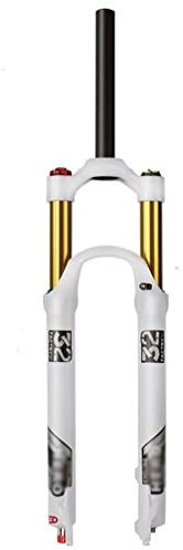 DHNCBGFZ 26 27,5 29 Zoll MTB Federgabel, 1-1/8 Straight Tube Tapered Tube Fahrrad Luft Stoßdämpfer Vorderradgabel Federweg 140mm (Color : Manual Lock, Size : 26)