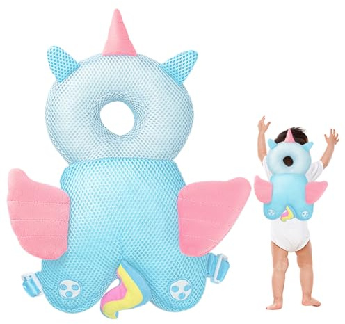 Grtheenumb Baby Kopfschutz -Rucksack, Babykopfschutz, süße, atmungsaktive, gefüllte Kopfschutz -Rucksack mit einstellbarem Stoßdämpfung des Schocks Absorption Kopf für Babys, Engel, Engel