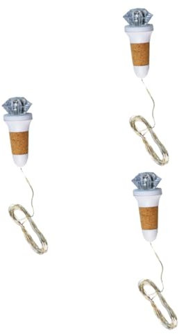 Beatifufu 3pcs String Led Coaster Lights for Bottles Rechargeable Cork String Lights for Bedroom Bottle Lamp Kit Material