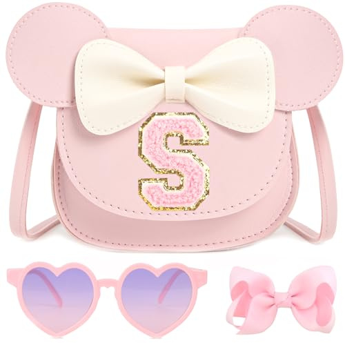 PRLINJSK Toddler Purse for Girls Birthday Gift, Little Girls Purse Kids Wallet Mouse Crossbody Bag Kindergarten Graduation Gift Set