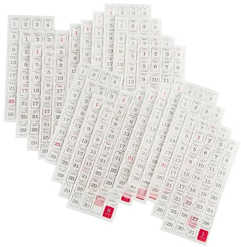 ULDIGI 72 Blatt 365 Tage Aufkleber Tägliche Aufkleber Kalenderaufkleber Selber Machen Tagesetiketten Aufkleber Für Datumsabdeckungen Planer-Aufkleber Aufkleber Für Kalender Montag Papier