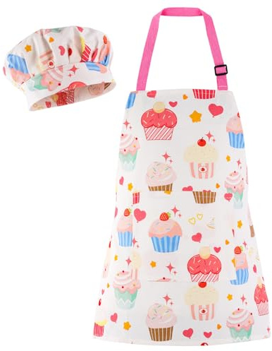 KIMMAX Kinderschürze 100% Baumwolle Universal-Schürze mit Taschen für Kinder Kleinkinder passend für Kochen Backen Malen Basteln und Party