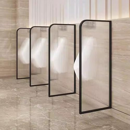 YHHLWXMDZ Edelstahlrahmen, Urinal-Bildschirm Toilettentrennwand, Urinal-Trennwand aus Gehärtetem Glas, Wasserdichter Urinal-trennwand, Urinal-Bildschirm, for Schule, Einkaufszentrum（1 STÜCK）(Silver)